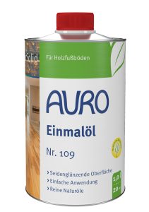 AURO Einmalöl Nr. 109 in 1-Liter-Dose, naturfarben, mit Bio-Siegel und seidenglänzendem Finish