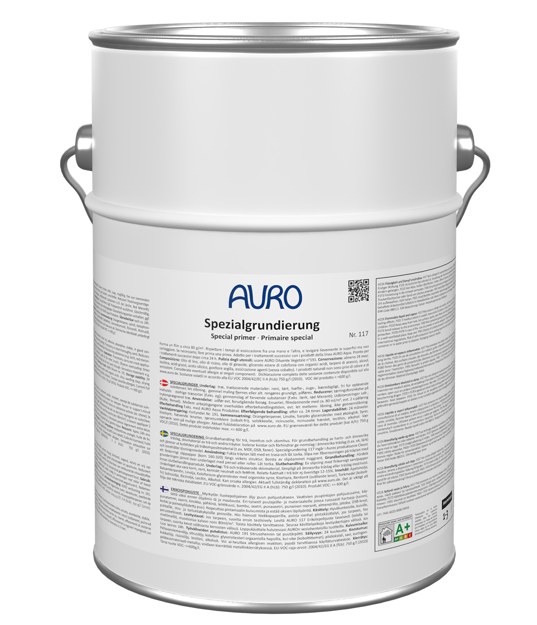AURO Spezialgrundierung Nr. 117, 10 Liter Dose, Naturfarben, emissionsgeprüft, Holzgrundierung.