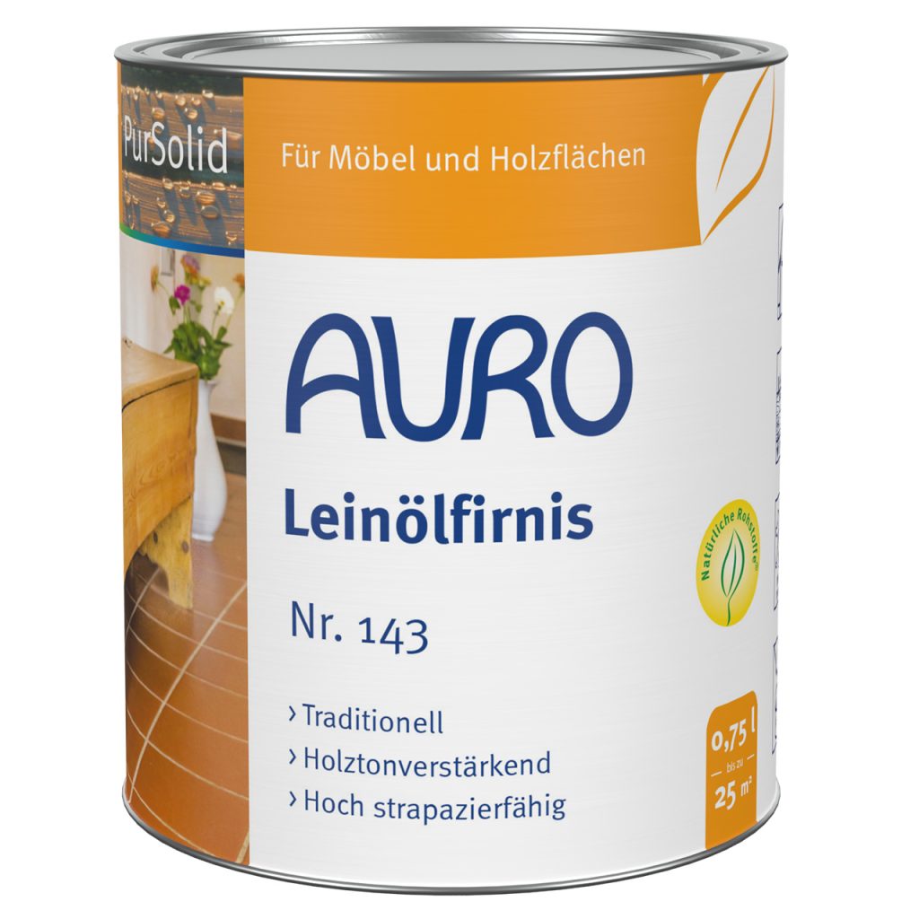 AURO Leinölfirnis Nr. 143, 0,75 Liter Dose, Naturfarben, für Holzpflege