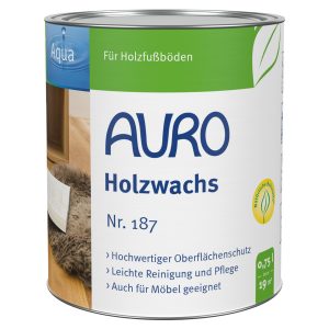AURO Holzwachs Nr. 187, 0,75 Liter Dose, lösemittelfrei, mit Aqua-Label für Holzpflege