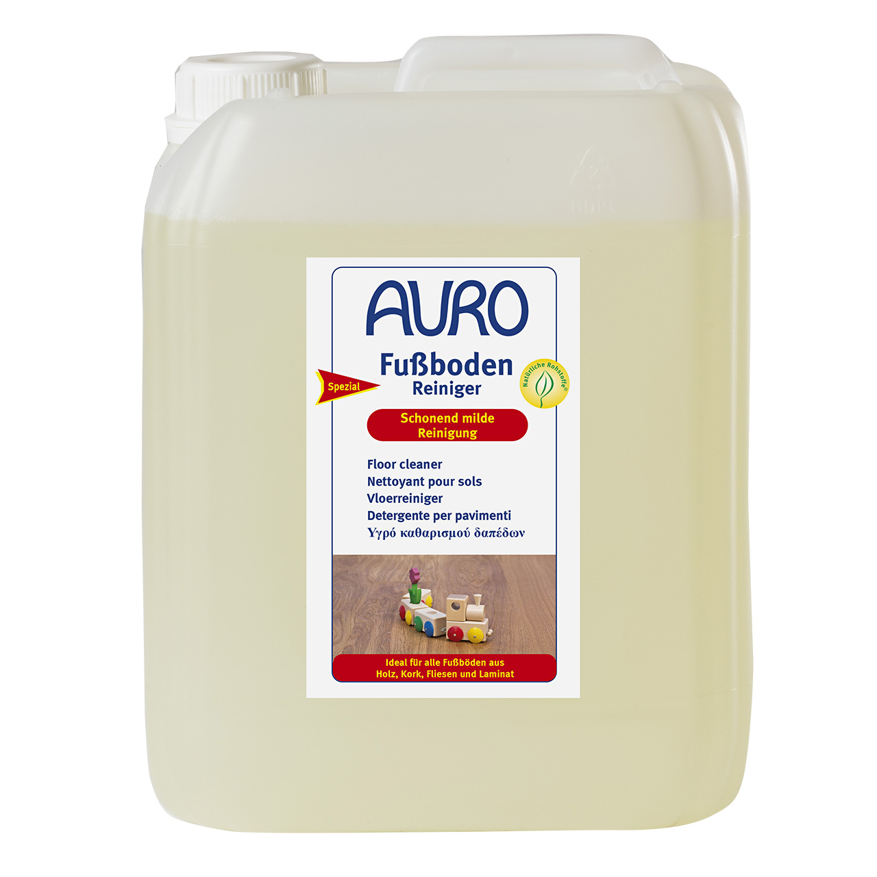 AURO Fußboden-Reiniger Nr. 427 im 5 Liter Kanister mit weißem Etikett für Bodenreinigung