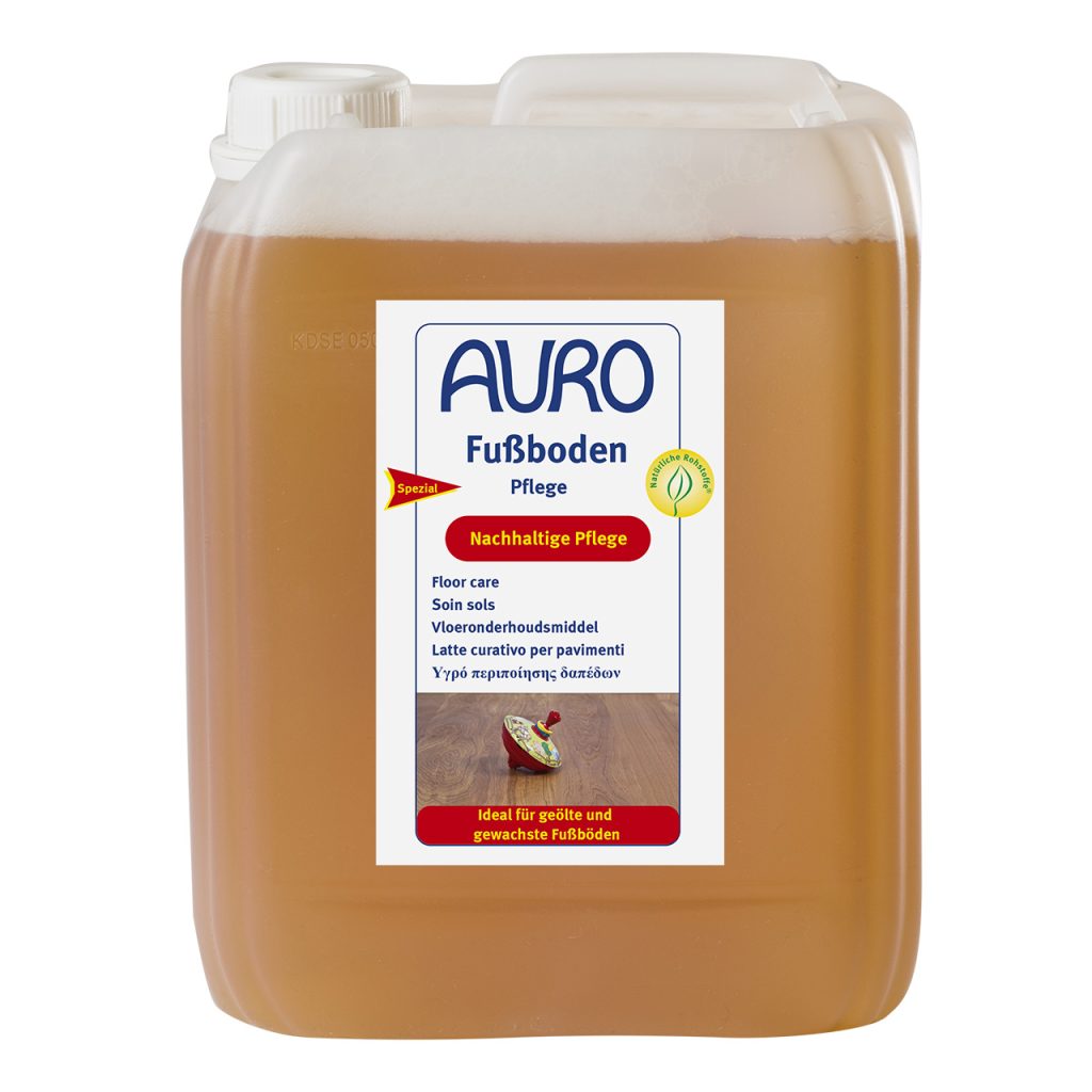 5 Liter Kanister AURO Fußboden-Pflege Nr. 437 mit weißem Etikett – Pflegemittel für geölte Holzfußböden