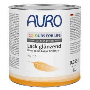 AURO COLOURS FOR LIFE Lack, glänzend Nr. 516 in 0,375 Liter Dose mit weißem Etikett und Qualitätssiegeln