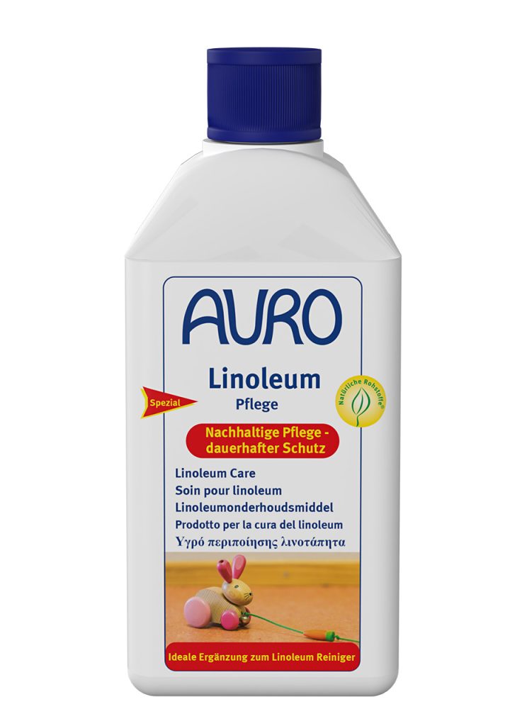 AURO Linoleum-Pflege Nr. 657, 0,5 Liter Blechflasche, schmutzabweisender Schutzfilm für Linoleumböden, pflegend & farbschonend.