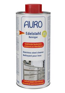 AURO Edelstahl-Reiniger Nr. 663, 0,25 Liter Blechflasche, schonend für Edelstahloberflächen, getestet mit „gut“.