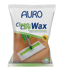 AURO Clean & Care Wax Nr. 680, eine Packung feuchte Holzbodentücher, kompostierbar, für Holz, Kork & Laminat.